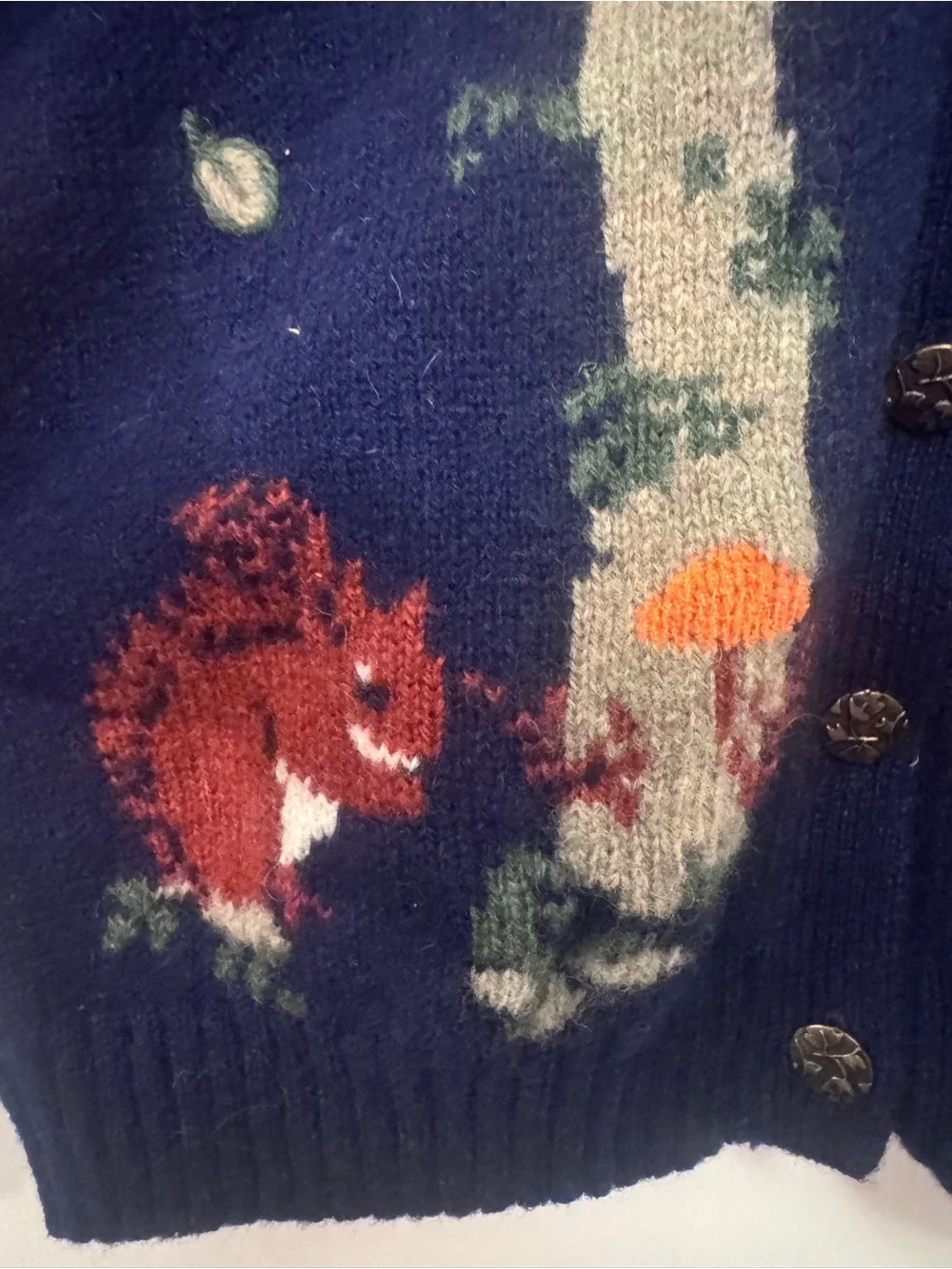 Vintage 90s Northern Treasures Woodland Animal Cardigan Wool Sweater M